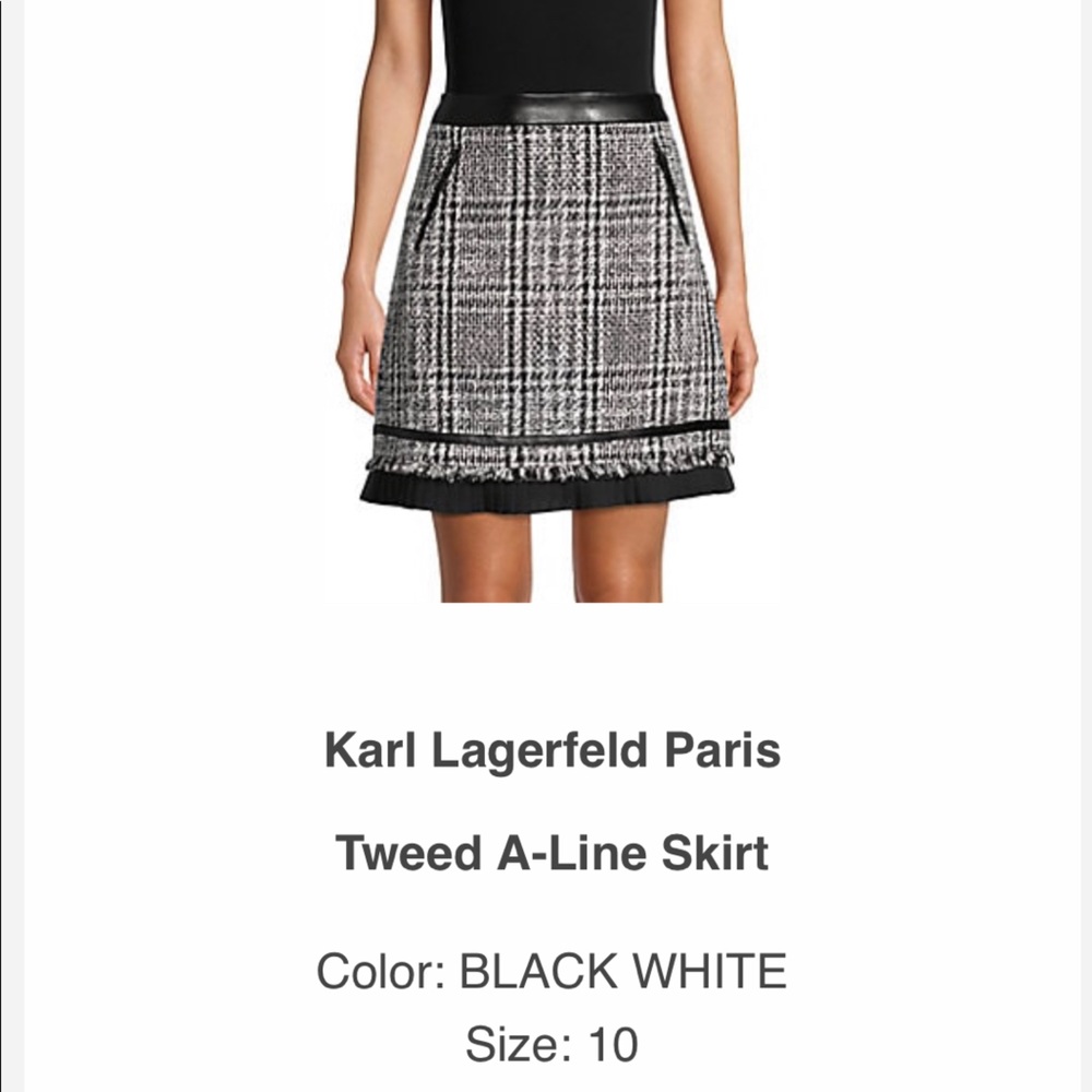 Karl Lagerfeld tweed A line skirt
